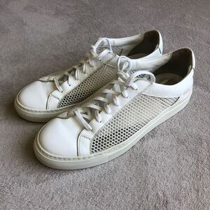 Women by Common Projects Achilles Mesh-Trimmed Leather White Lace Up Sneakers